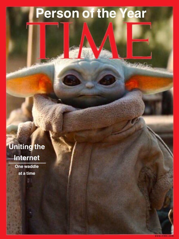 And not Greta Tumberg all sorts ... - Picture with text, Cover, Magazine, Yoda, Photoshop master, Mandalorian, Grogu