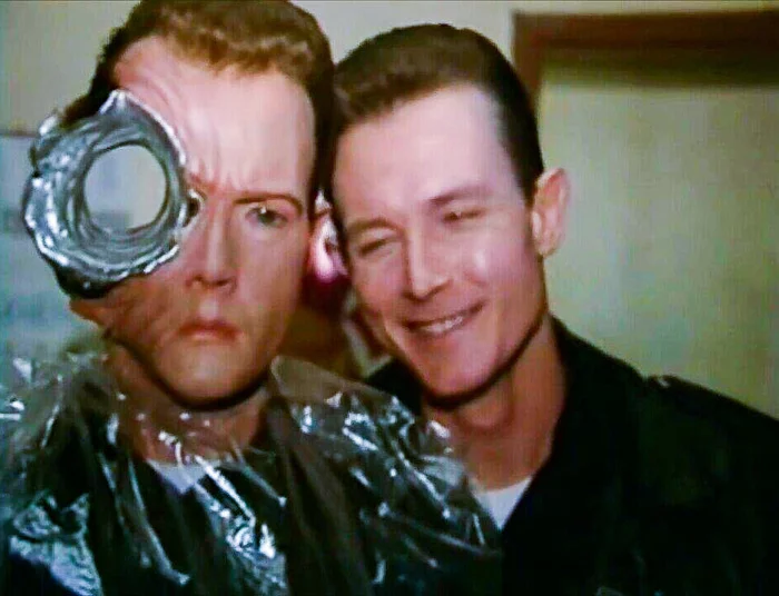 A rare shot from the filming of Terminator 2, 1990 - Retro, Terminator, Terminator 2: Judgment Day, Filming, Movies, Боевики, Robert Patrick, Photos from filming