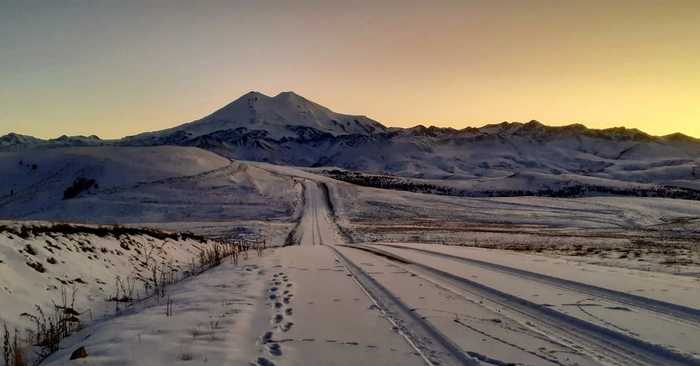 Sunset on Elbrus - My, Elbrus, beauty of nature, Nature, The photo