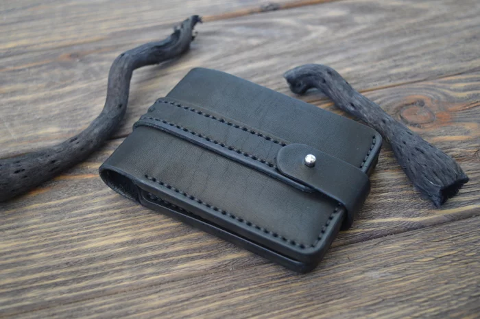 Leather wallet - My, Handmade, Leather, Purse, Wallet, Video, Longpost