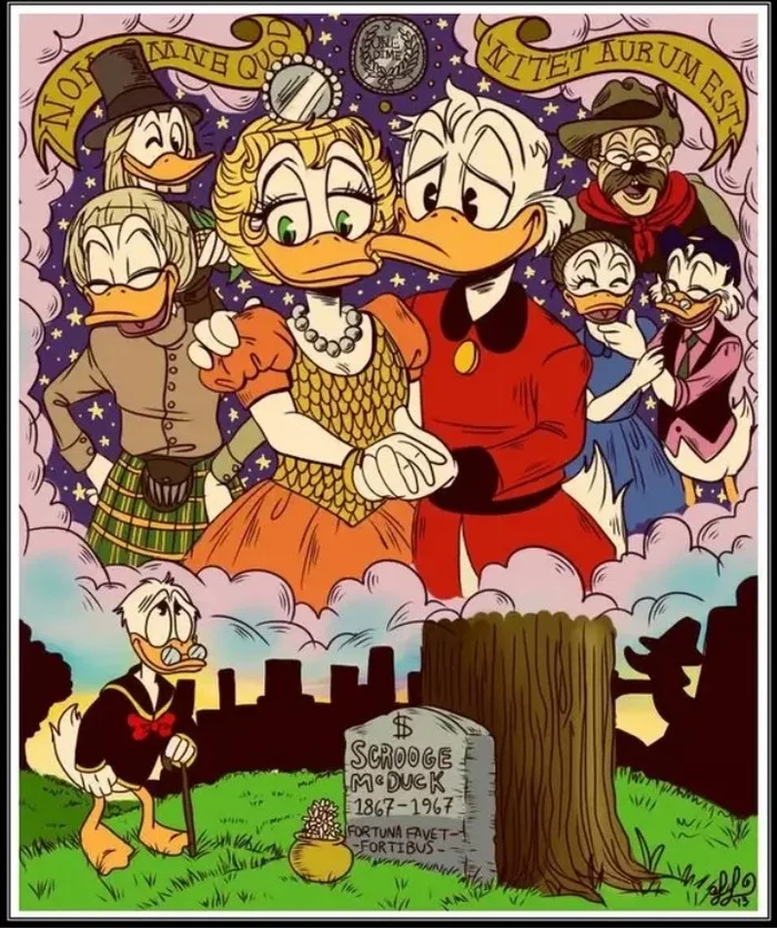 The earth is glassy, ??Scrooge! - Scrooge McDuck, Uncle Scrooge, DuckTales, Ducktales, Art, Fan art, Funeral, Mourning