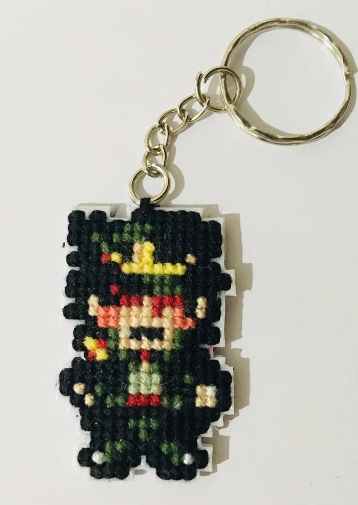 Keychain JoJo - My, Needlework without process, Embroidery, Handmade, JoJo Reference, Jojos bizarre adventure, Longpost