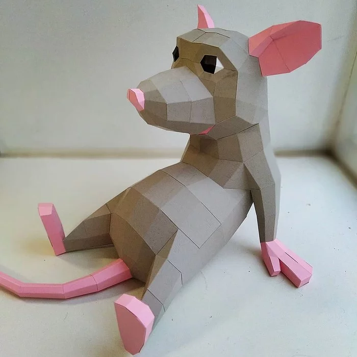 Paper modeling: even more paper models - My, Paper modeling, Papercraft, Needlework without process, Corgi, Doberman, Wall-e, Rat, Longpost