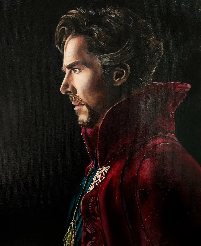 Doctor Strange - My, Doctor Strange, Fan art, Portrait, Art, Benedict Cumberbatch, Acrylic, Painting