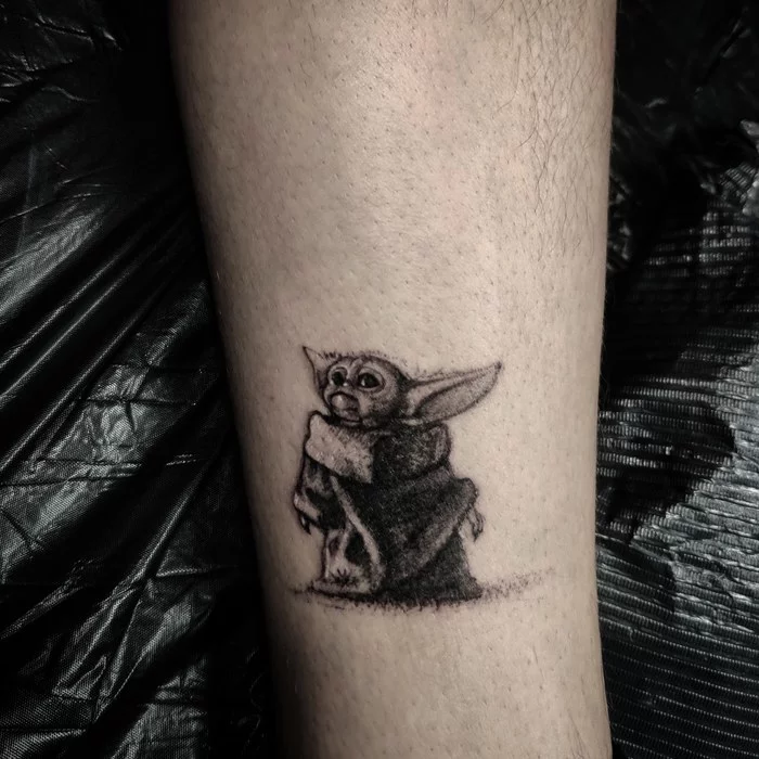 Baby Yoda in 20 minutes - My, Tattoo, Star Wars, Yoda, Miniature, Grogu