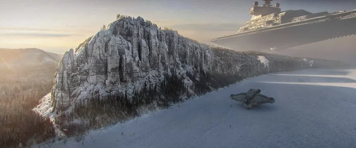 Star Destroyer in Yakutia - Yakutia, Lena Pillars, Star Wars