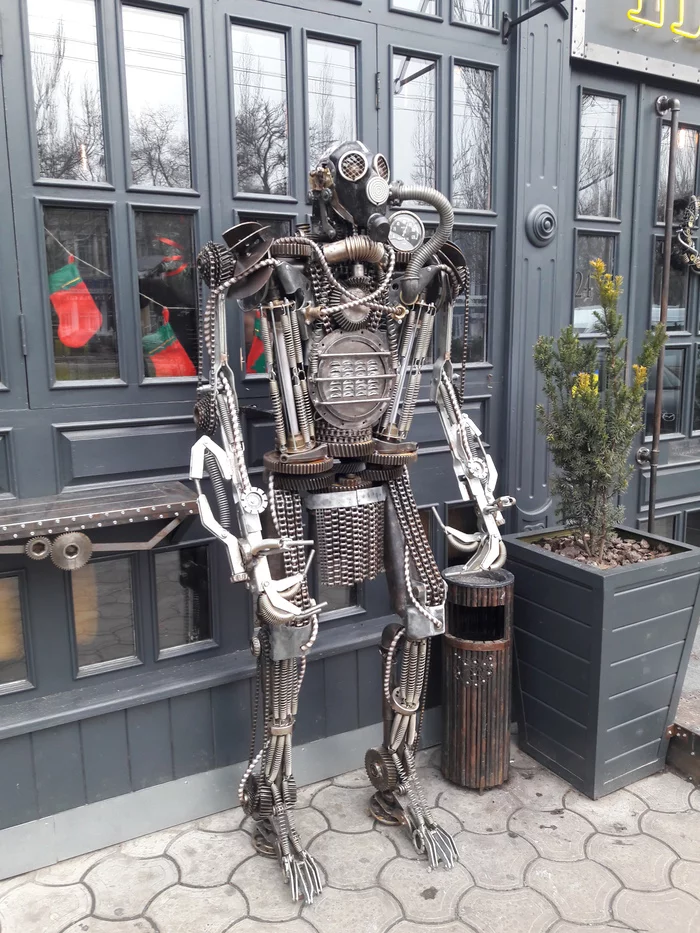 Come visit us for a visit - My, Steampunk, Scrap metal, Welding, Greeter