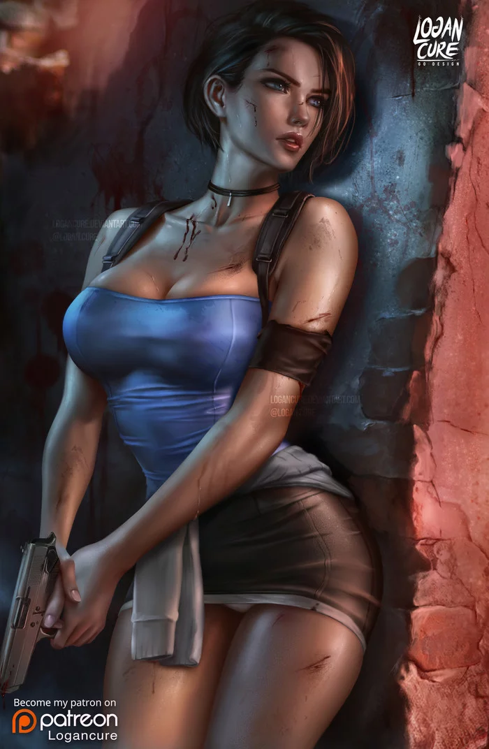 Jill Valentine - Art, Drawing, Resident evil, Capcom, Jill valentine, Pistols, Games, Logan cure