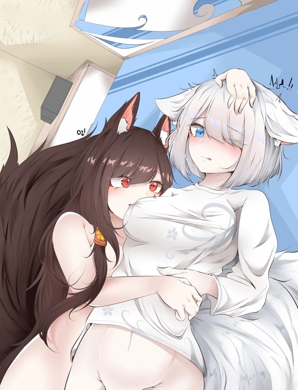 Akagi & Kaga - NSFW, Azur lane, Akagi, Kaga, Kus, Good morning, Anime, Art, Anime art