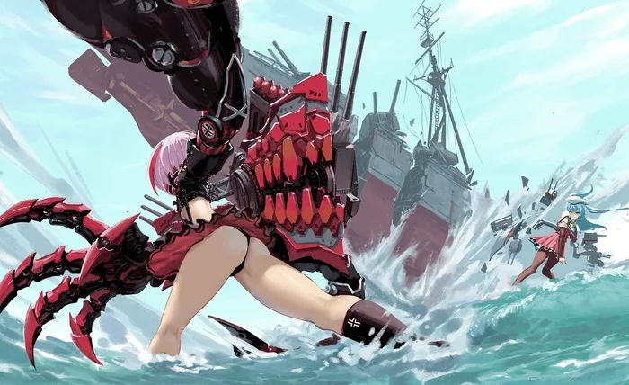 Battle of the River Plate - NSFW, Azur lane, Admiral graf spee, AJAX, Anime art, Anime, Art, Booty, Pantsu