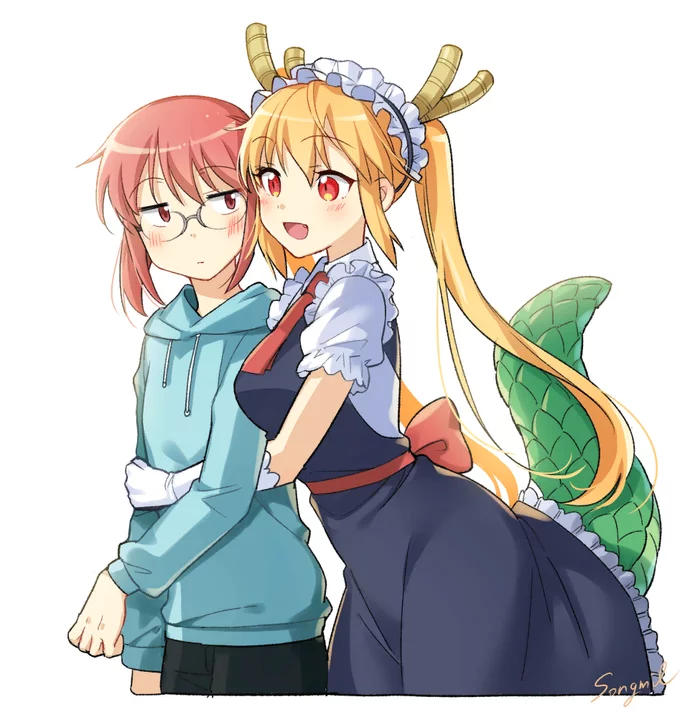 Giving a hug - Tooru, Kobayashi-san chi no maidragon, Kobayashi, Anime art, Anime