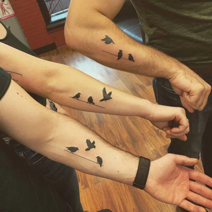Three brothers - three tattoos - Tattoo, Birds, Brothers, Similarity