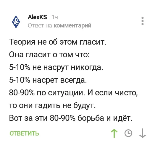 О теории разбитых окон - Теория разбитых окон, Чистомэн, Лига чистомэна, Комментарии, Комментарии на Пикабу, Скриншот