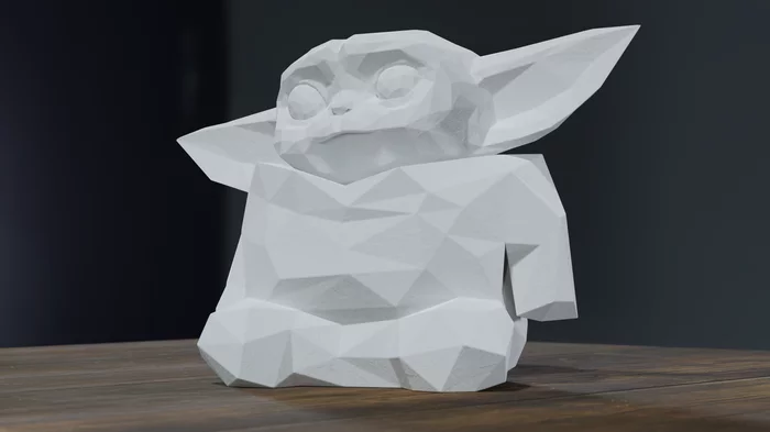 Бумажная милота - Моё, Papercraft, Low poly, Star Wars, Творчество, 3D, Мандалорец