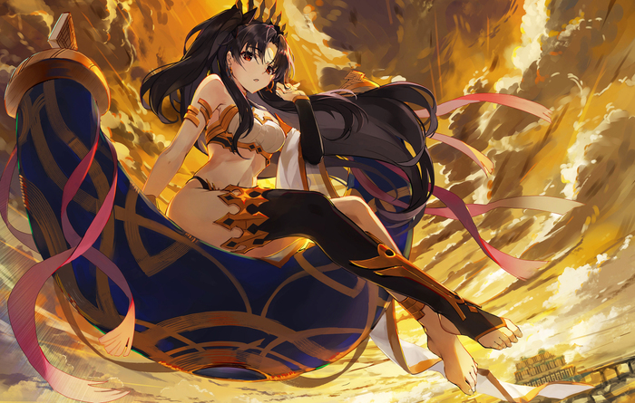 Ishtar (Fate) , , Anime Art, Fate, Fate Grand Order, Ishtar, Tohsaka Rin, Baisi shaonian