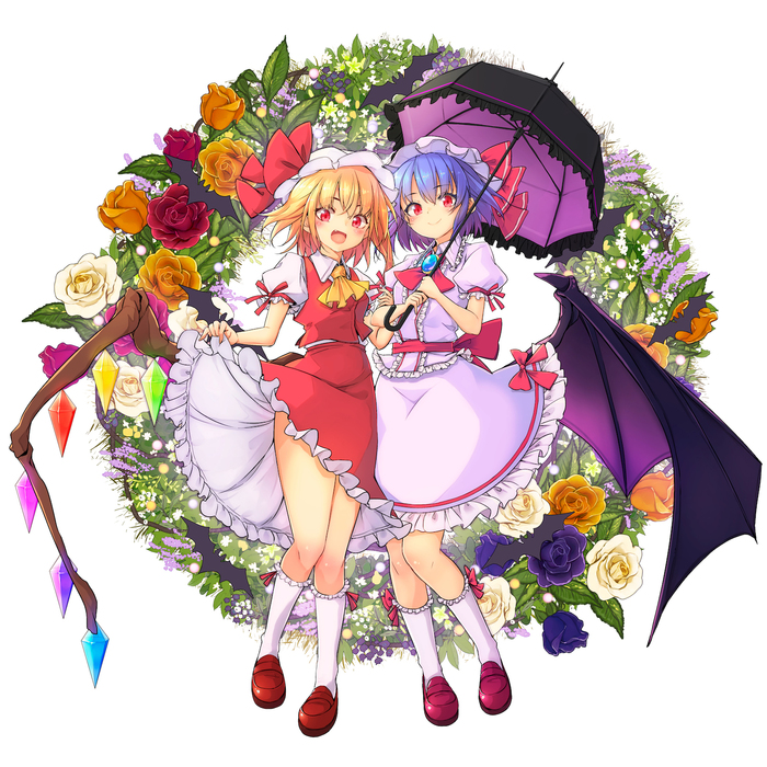 Remilia & Flandre Touhou, Remilia Scarlet, Flandre Scarlet, Anime Art, ,  , Sin