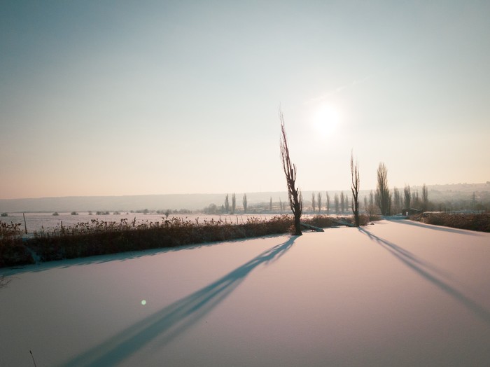 A bit of pastoral winter - Samsung Galaxy Note 8, Lightroom mobile, Winter, Mobile photography, Pastoral, Sunset, Landscape