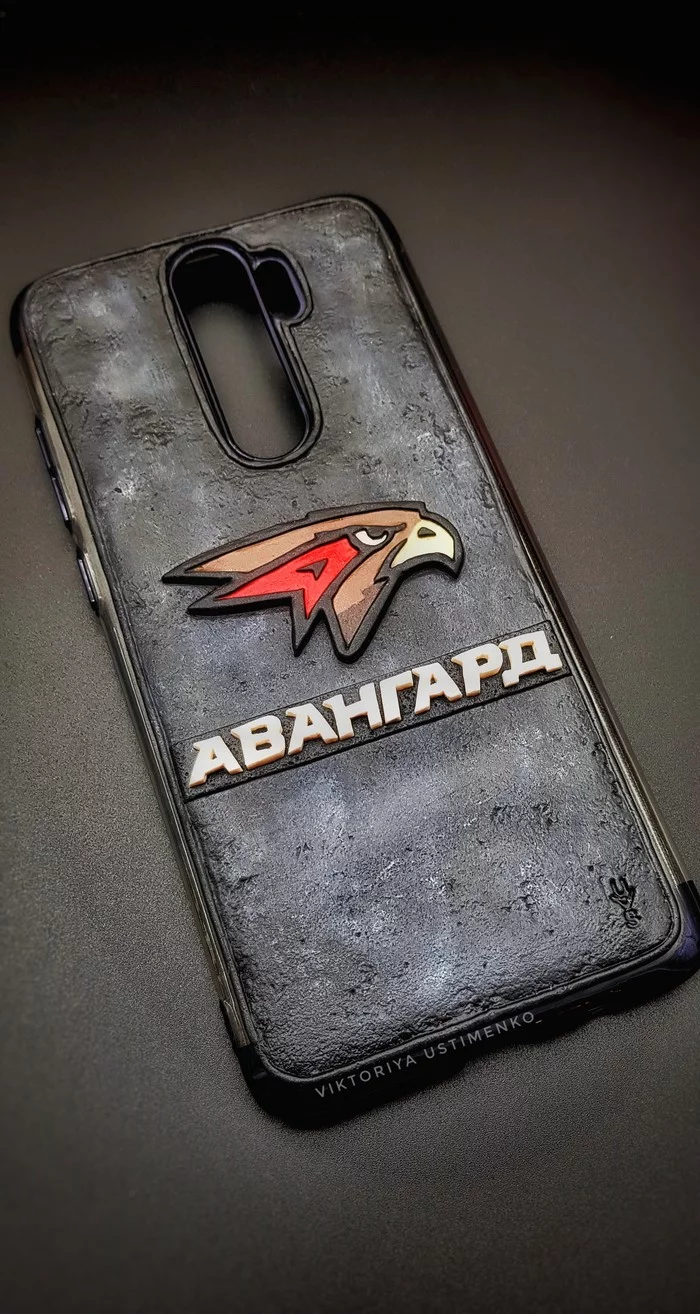 Case for phone - My, Polymer clay, Needlework without process, Creation, Case for phone, Hc Avangard, Video, Longpost