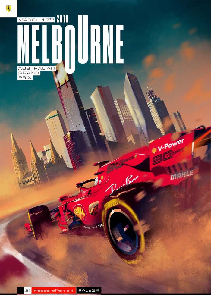 Scuderia Ferrari posters for the F1 Grand Prix - Formula 1, Ferrari, Art, Sebastian Vettel, Charles Leclerc, Race, Longpost