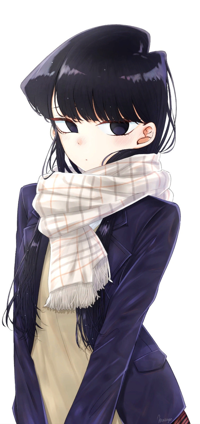 Komi with scarf Komi-san wa Comyushou desu, Shouko Komi, Anime Art, Аниме