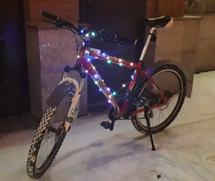 New Year's bike - My, New Year, A bike, Lights, I share