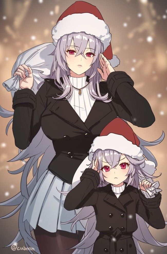 Count Zeppelin and Zeppi - Anime, Anime art, Art, Azur lane, Graf Zeppelin, New Year