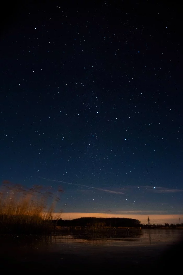 My first astophoto - My, Beginning photographer, The photo, Lake, Astrophoto, Nikon, Stars, Sunset