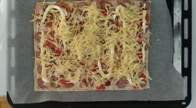 Lavash pizza in the oven. Quick step by step recipe - My, Recipe, Pizza, Cooking, Lavash pizza, Food, Preparation, Longpost