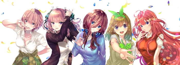 The Quintessential Quintuplets - Anime, Art, Anime art, The Quintessential Quintuplets, Gotoubun no hanayome, Girls, Longpost