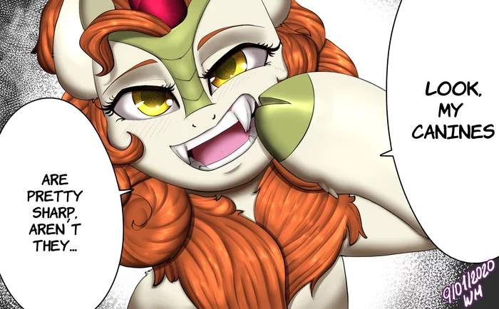 Kirinyasha and her fangs - My little pony, PonyArt, Autumn blaze, MLP Kirin