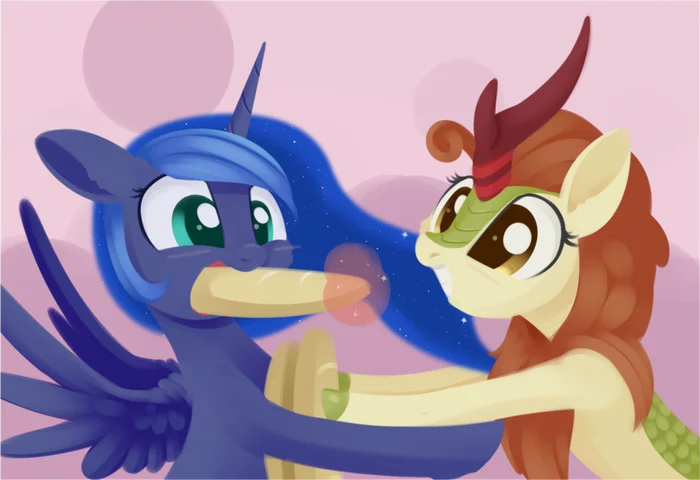 Here, try again! - My little pony, Autumn blaze, Princess luna, MLP Kirin