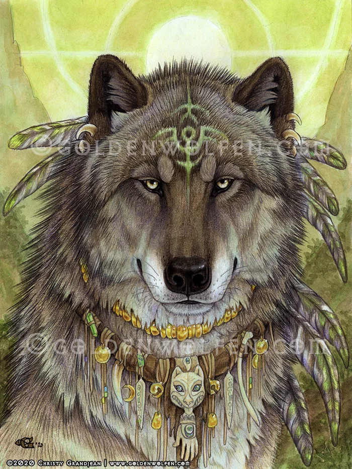 Ancient Wisdom - Furry, Art, Furry feral, Goldenwolf