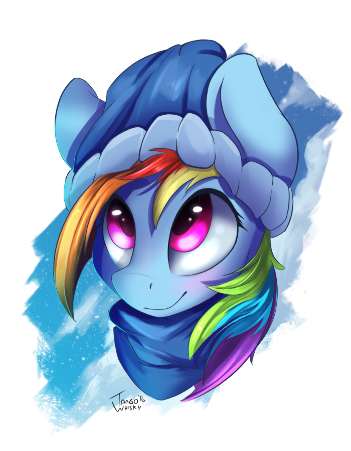 Warm rainbow poncho - Rainbow dash, My little pony, Art