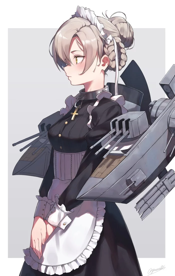 Sheffield - Azur Lane, Sheffield, Горничная, Аниме, Anime Art, Арт