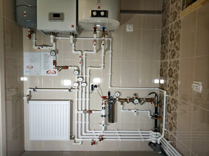 December 15, 2019. LESKOLOVO - My, PPR, Polypropylene, Budgetary, Installation of heating systems, Plumbing, Installation, Building, Boiler room, Longpost