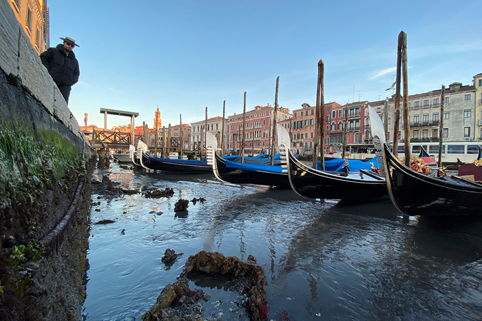 В Венеции пересохли знаменитые каналы Новости, Венеция, Италия, Вода, Канал, Катастрофа, Природа, Отлив, Длиннопост