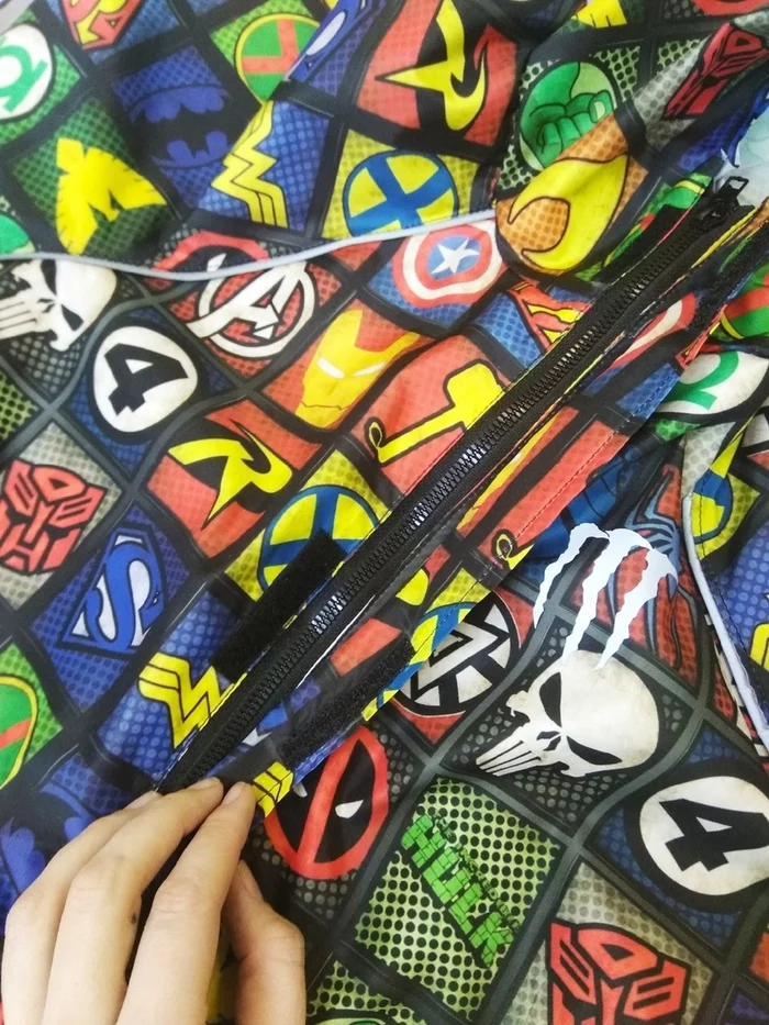 Snowsuit with superheroes for son - Longpost, Needlework with process, Overalls, Sewing, Handmade, My