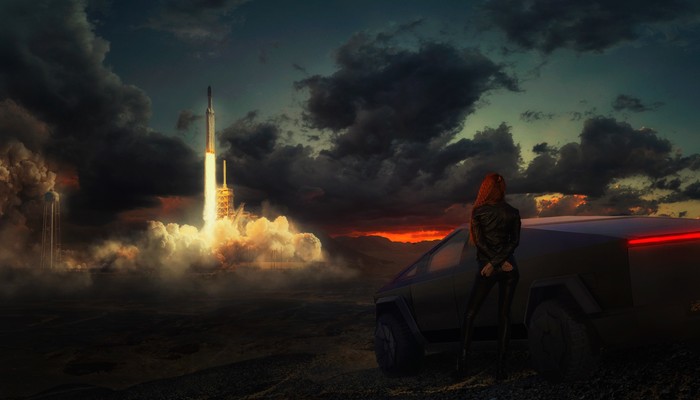   , , , , Falcon Heavy, Tesla Cybertruck, Evgeny Dvoretckiy