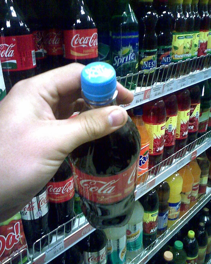 A rare copy of vanilla Coca-Cola. Features a blue lid. I bought a bottle and kept it in the closet, only the gas came out - My, Coca-Cola, Coca-Cola Russia, Rarity, Bon aqua, Voronezh