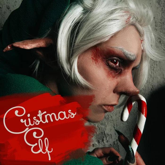 Santa's helper in Cristmas Horror story style - My, Makeup, Horror, Cosplay, Russian cosplay, Elves, Christmas, Story, Story, Longpost