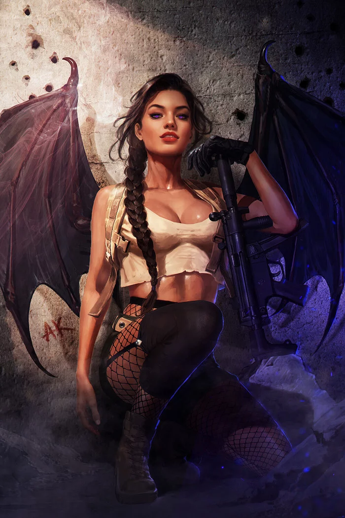 Succubus - Art, Drawing, Girls, Succubus, Caterina Kalymniou