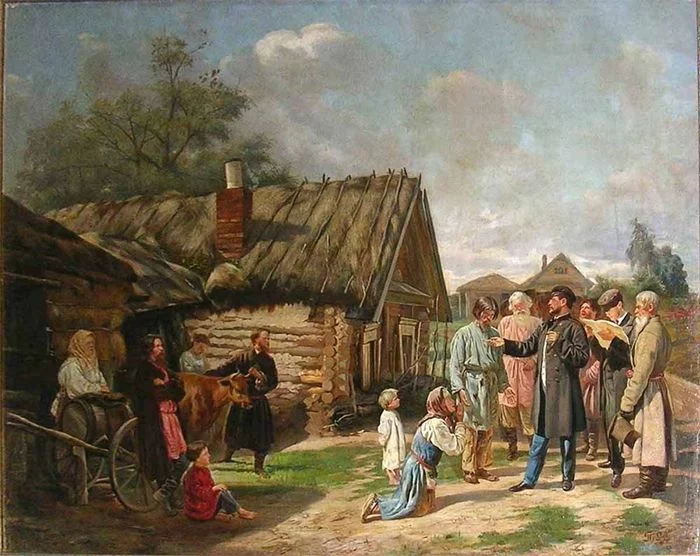 Сбор недоимок - Пукирев В.В. 1875г - Картина, Русская живопись, 19 век, Царизм, История, История России, Василий Пукирев