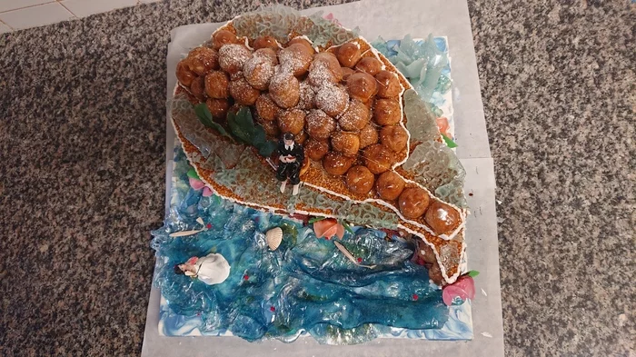 A wedding cake - My, Confectioner, Work, Corsica, Wedding, Cake, Longpost