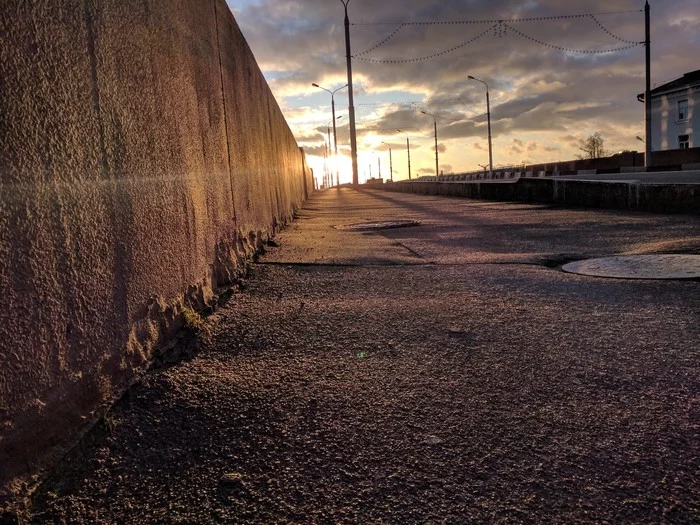 Sunset on the bridge - My, Sunset, Mobile photography, Nexus 6