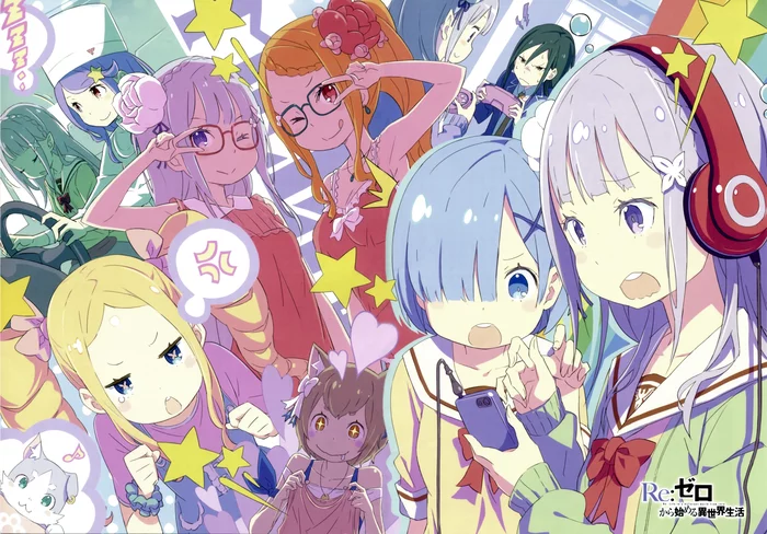 Heroes of Re:Zero in the world of Subaru - Anime, Anime art, Re: Zero Kara, Its a trap!, Rem (Re: Zero Kara), Felix argyle, Beatrice, Puck, Emilia, Priscilla Barielle