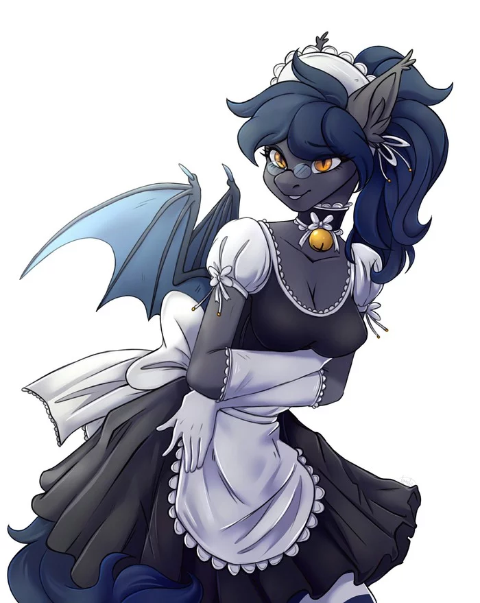 Ночная горничная - My Little Pony, Batpony, Антро, Original Character, Lambibelle