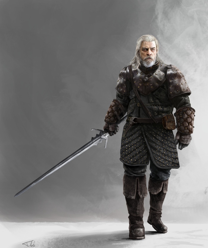 Концепт Марка Хэмилла в роли Весемира в сериале «Ведьмак» от художника Salvatore Tabbi