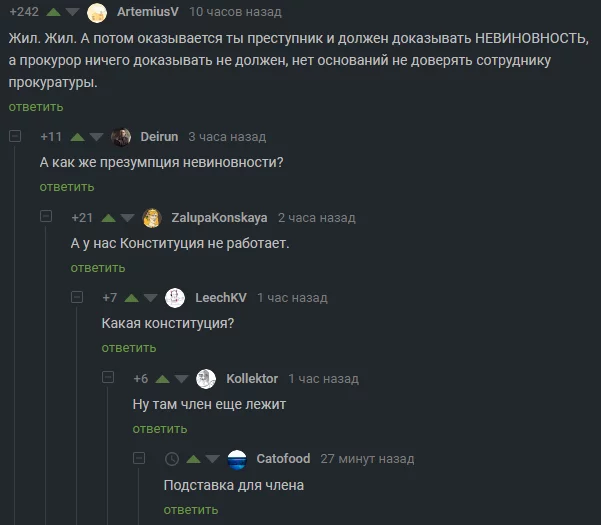 О конституции - Скриншот, Комментарии на Пикабу, Комментарии, Конституция, Закон, Россия