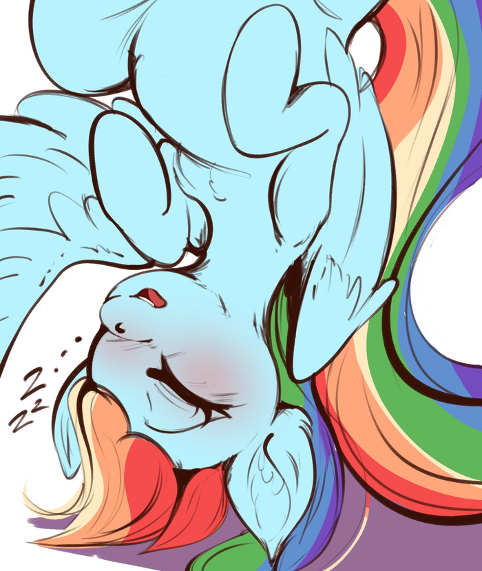 Спящая радужная понька Rainbow Dash, My Little Pony, Арт