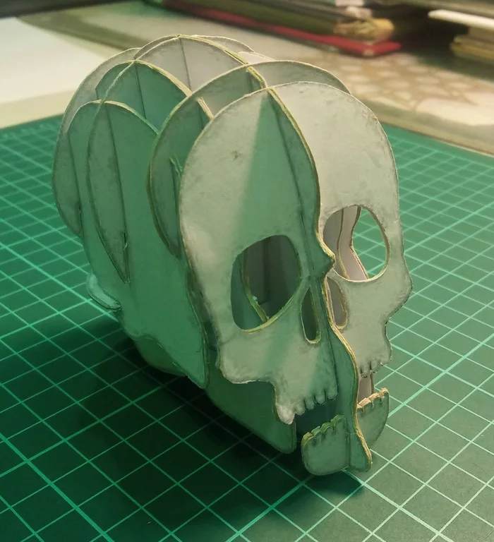 Pencil holder. Cardboard - My, Cutting out, Cardboard models, Silhouette carving